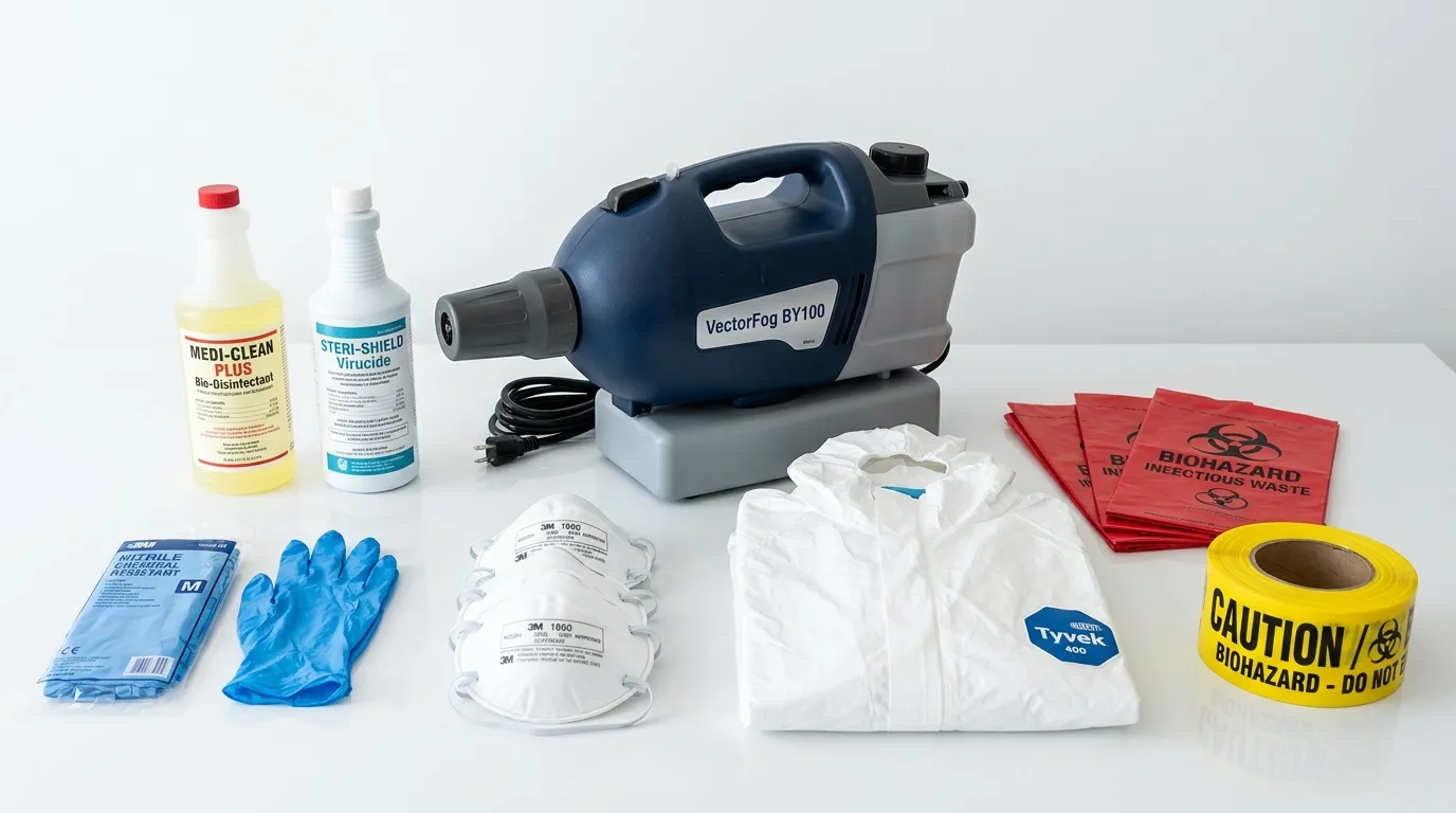 Professional biohazard remediation crew working in Fish Hawk